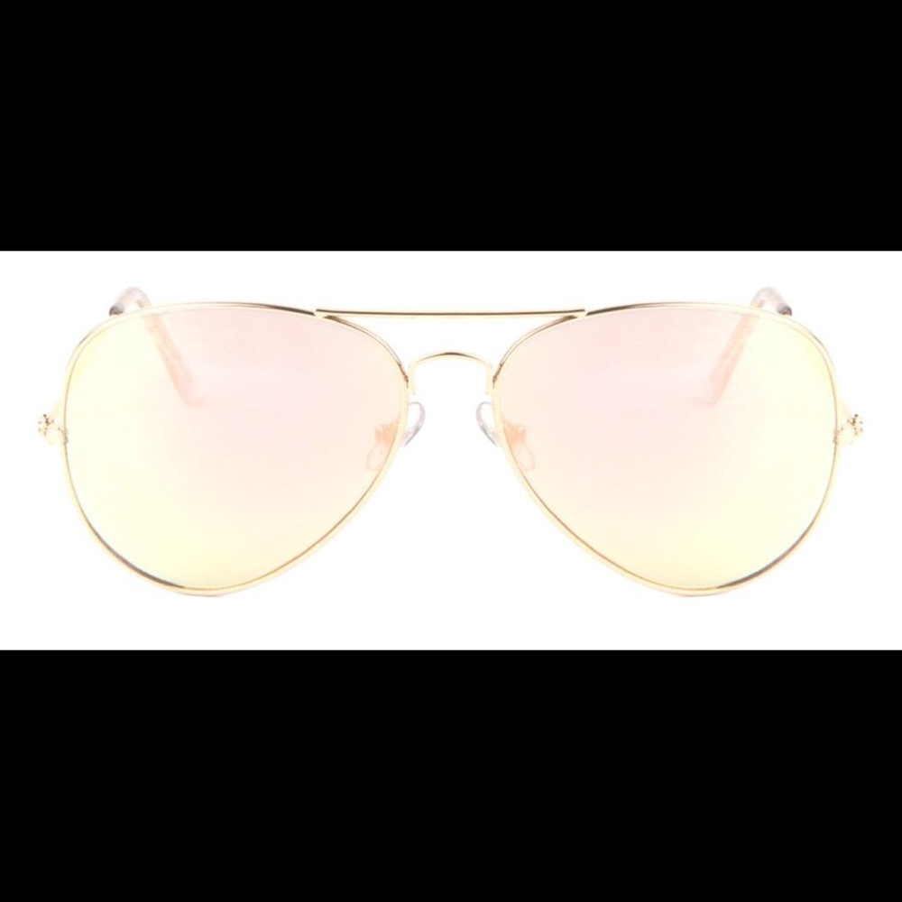 Large Gold Frame & Rose Gold Lens Aviators